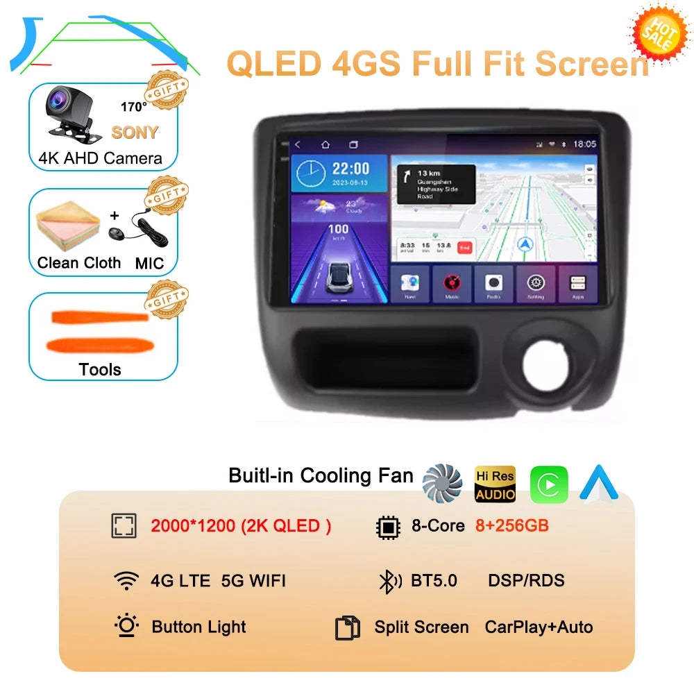 Android 14 For Toyota Vitz Yaris Echo 1999-2005 Carplay Auto Car Radio Multimedia Video Player Navigation GPS No 2Din 2 Din DVD