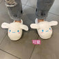 Anime Kuromi Sanrioed Plush Slippers Ears Move Kawaii Cinnamoroll My Melody Cartoon Girl Thicken Warm Home Slippers Funny Gift