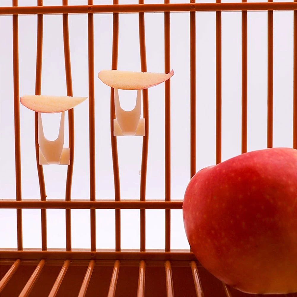 New 1 Pcs Birds Parrots Fruit Fork Pet Supplies Plastic Food Holder Shelf Feeding On Cage Pet Supplies Fruit Snacks Fork