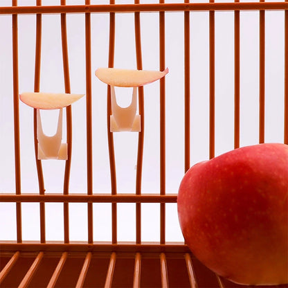 New 1 Pcs Birds Parrots Fruit Fork Pet Supplies Plastic Food Holder Shelf Feeding On Cage Pet Supplies Fruit Snacks Fork