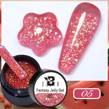 BOZLIN 5ML Color Solid Nail Gel Colorful Painting Nail Art Varnish Semi Permanent Solid Polish UV Nail Gel Top Coat Manicure