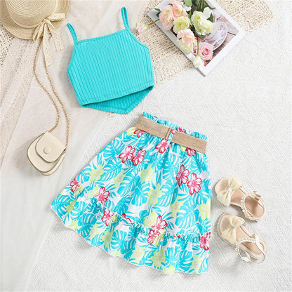 Thanksgiving Clothes for Girls 2024 Summer Girls' Clothing New Children's Clothing For 8 12 Years Old Top Printed Teens Outfits
