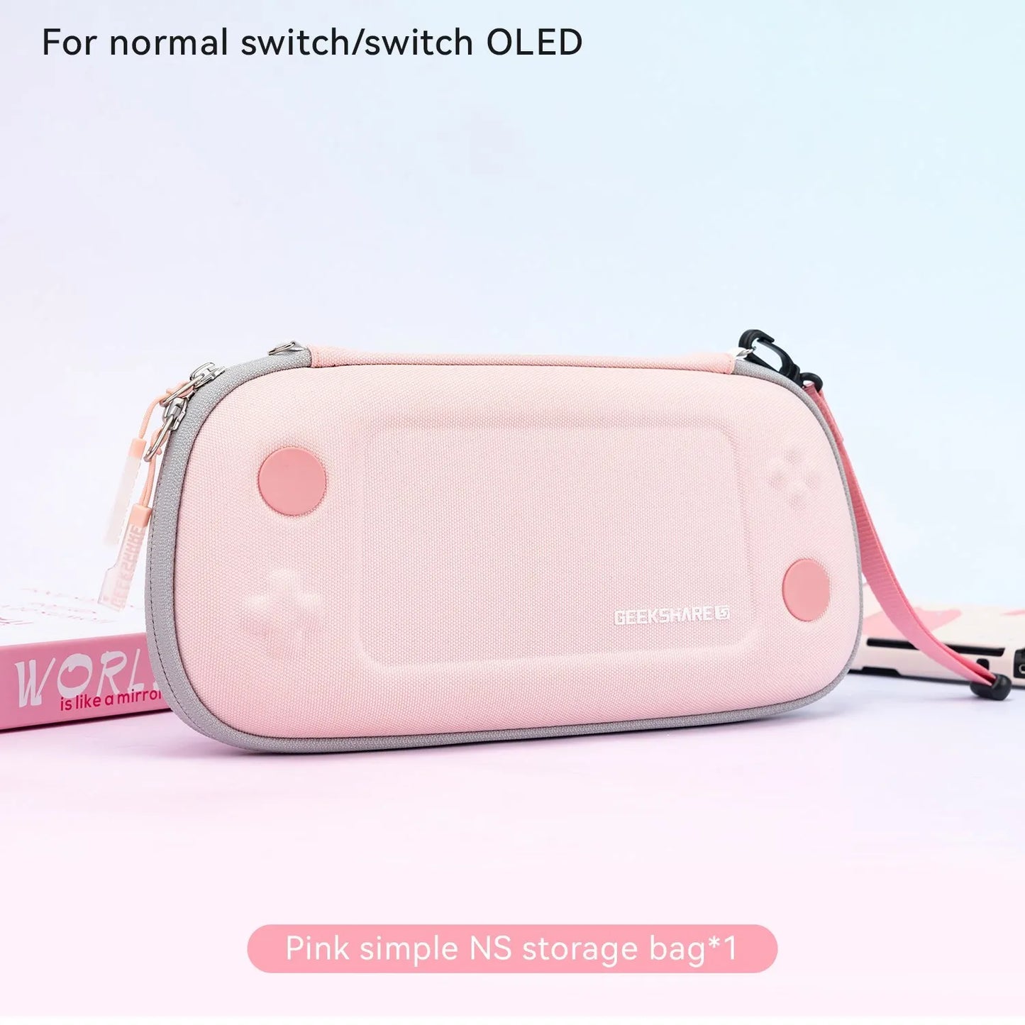 GeekShare Protective Case for Nintendo Switch OLED NS Game Accessories Pink Star 3D Silicone Switch OLED Shell High Quality