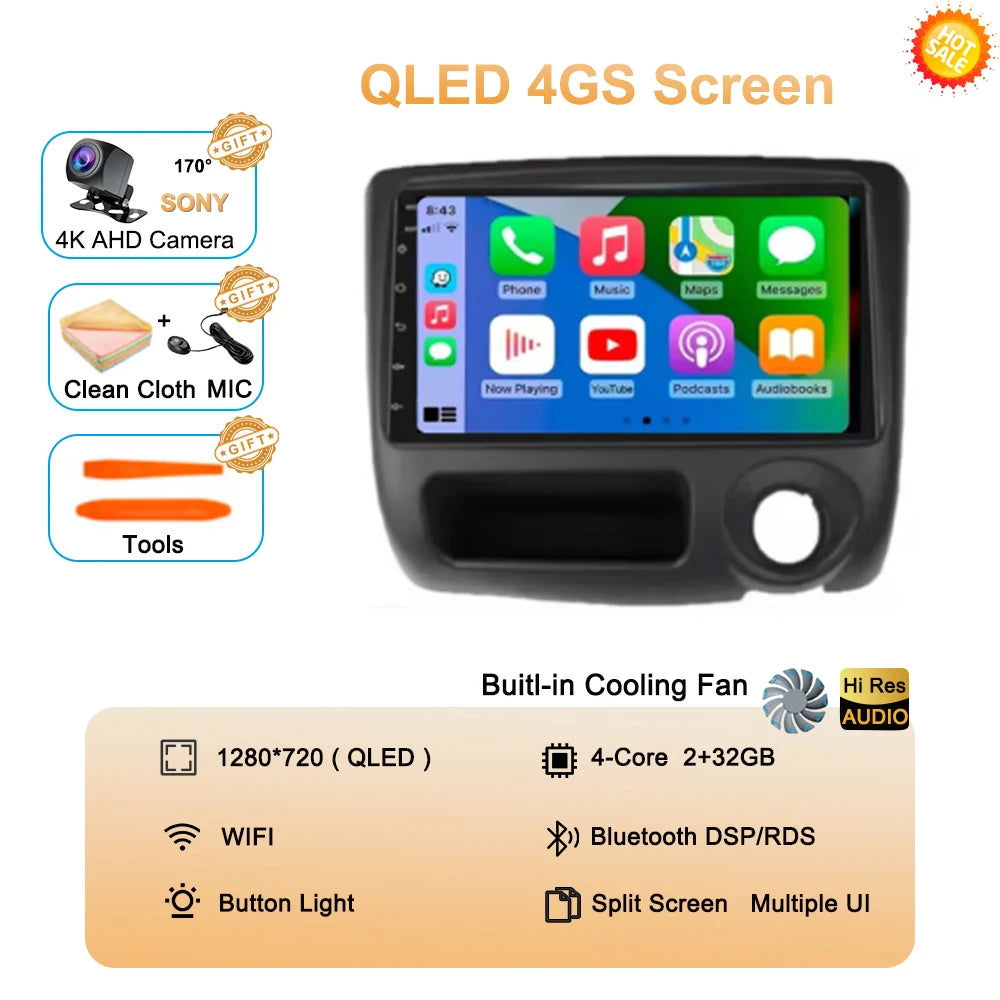 Android 14 For Toyota Vitz Yaris Echo 1999-2005 Carplay Auto Car Radio Multimedia Video Player Navigation GPS No 2Din 2 Din DVD