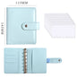 A7 PU Leather Notebook Binder Budget Plan Organizer Binder Cover 6 Binder Pockets And 12 Pcs Expense Budget Sheets Sticker