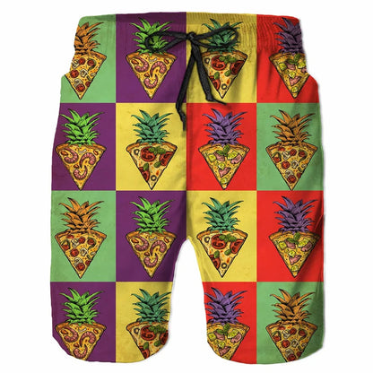 Cartoon Music Colorful Graffiti Beach Shorts Men 3d Print Swim Trunks Summer Surf Board Shorts 80s 90s Street Short Pants