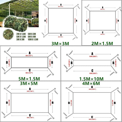 Woodland Camouflage Netting Woodland Camo Net for Camping Hunting Shooting Sunscreen Nets Sun Shelter Car Shade Covers Tents