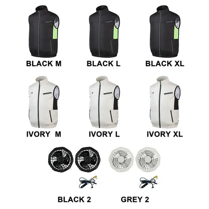 New Cooling Vest Ice Fan Vest Heat Resistant Air Conditioner Clothes Cooling Fan Vest for Summer Camping Fishing Vest Hiking