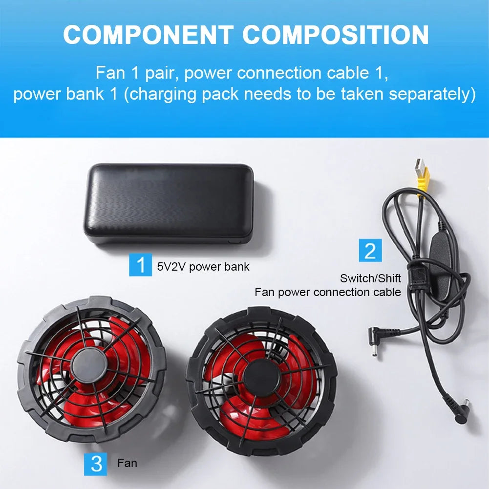 Cooling Vest Ice Fan Vest 3 Gears USB Heat Resistant Air Conditioner Clothes Vest Breathable Wearable Cooling Fan Vest Camping