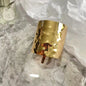 Bohemia Style Ponytail Buckle Simple Metal Copper Cast Concave and Convex Craft Hair Buckle Retro Clip Hair Fork Hair Style Clip