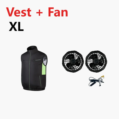 Cooling Vest Ice Fan Vest 3 Gears USB Heat Resistant Air Conditioner Clothes Vest Breathable Wearable Cooling Fan Vest Camping