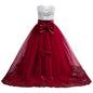 Teen Wedding Party Trumpet / Mermaid Long Dresses for Girl Red Christmas Formal Evening Gown Pageant Ceremony Children's Dress