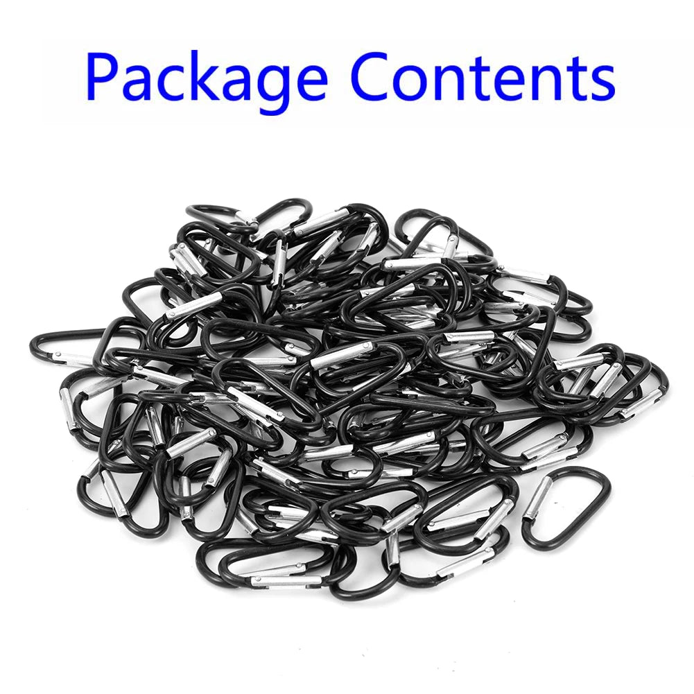 50/100pcs Buckles Aluminum Carabiner Spring Belt Clip Key Chain 4.6x2.5cm For Outdoor Activity Camping Fishing Hiking Travel