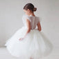Flower Girl Pink Dress for Wedding Backless Elegant Kids Birthday Party Gala Dresses Puff Sleeve Children Communion Costume 3-8Y