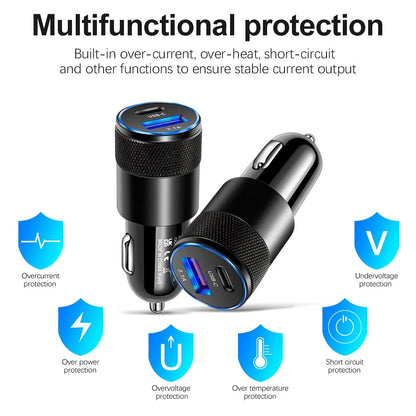 Olaf 68W PD Car Charger USB Type C Fast Charging Car Phone Adapter for iPhone 13 12 Xiaomi Huawei Samsung S21 Quick Charge 3.0