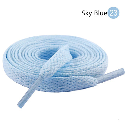 1Pair 8mm Flat Shoelaces Unisex Polyester Black White Shoe Laces Sneakers Canvas Laces Classic Soft Kids Shoestrings 80-120cm