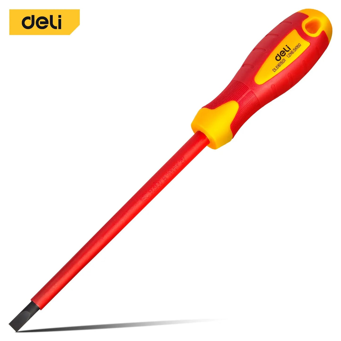 Deli 1pcs Insulated Screwdriver CRV PH SL Chrome Vanadium Steel 1000V High Voltage Resistant Electrician Repair Tools