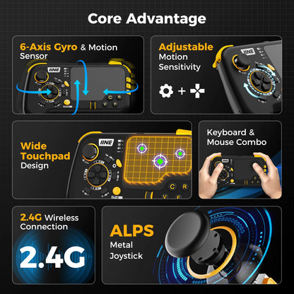 IINE Ungrade Wireless Mouse-Pad Controller As Keyboard and Mouse Combo Set with Touchpad