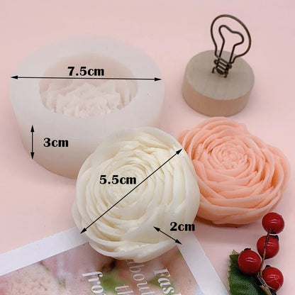 Large Peony Lotus Tulip Flower Candle Mold Handmade Soap Aromatherapy Gypsum Glue Mould Baking Chocolate Molds Home Decor Gifts
