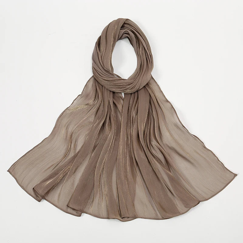 New Premium Silk Crinkle Hijab Scarf Women Shawls Plain Muslim Women Hijabs Breathab Islam Women Turban Pleated Scarf Ramadan