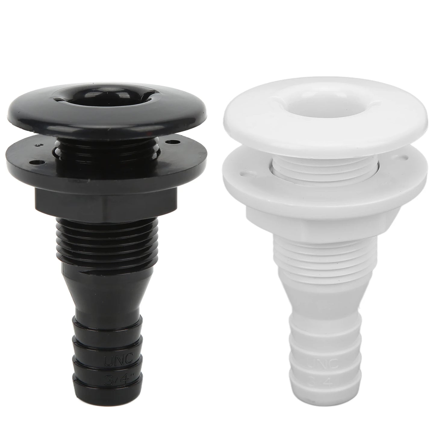 Boats Fitting Boat Through Hull Connector 3/4in ABS Plastic Hose Coupling Drain Outlet Accessory Drain Scupper Thru Hull Fitting