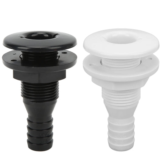 Boats Fitting Boat Through Hull Connector 3/4in ABS Plastic Hose Coupling Drain Outlet Accessory Drain Scupper Thru Hull Fitting