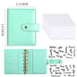 A7 PU Leather Notebook Binder Budget Plan Organizer Binder Cover 6 Binder Pockets And 12 Pcs Expense Budget Sheets Sticker