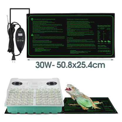 30W Heating Warm Mat 48-Holes Nursery Planting Seeds Starter Tray Garden Greenhouse Plants Seeds Seedling Adjustable Temperature