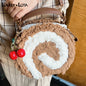 Lolita Bag Sweet Cure Downy Crossbody Bags for Girls Circular Kawaii Handbag Teenage JK Uniform Shoulder Bag Сумка Bolso