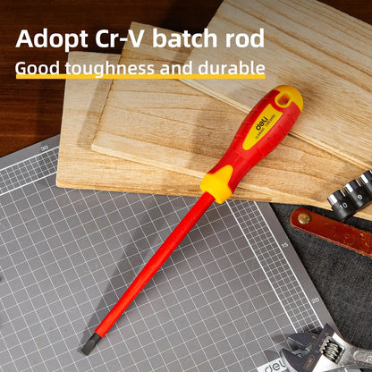 Deli 1pcs Insulated Screwdriver CRV PH SL Chrome Vanadium Steel 1000V High Voltage Resistant Electrician Repair Tools