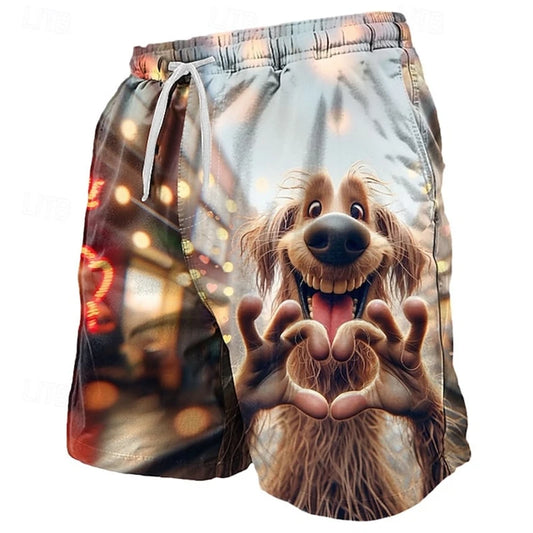 Funny Animals Graphic Beach Shorts Fashion Summer Street Unisex 3D Printed Swim Trunks Casual Beach Vacation Kids Short Pants