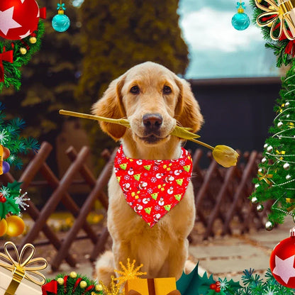 New 50/100pcs Christmas Dog Bandana Christmas Pet Supplies Dog Accessories Pet Dog Bandanas Scarf  Small Dog Cat Puppy  Bandana