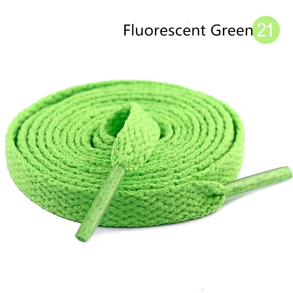 1Pair 8mm Flat Shoelaces Unisex Polyester Black White Shoe Laces Sneakers Canvas Laces Classic Soft Kids Shoestrings 80-120cm