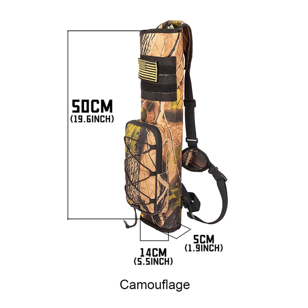 Arrow Bag Oxford Cloth Arrow Quiver 3 Tubes Single Shoulder Bag for Bow Arrow Archery Hunting Shooting Accessories