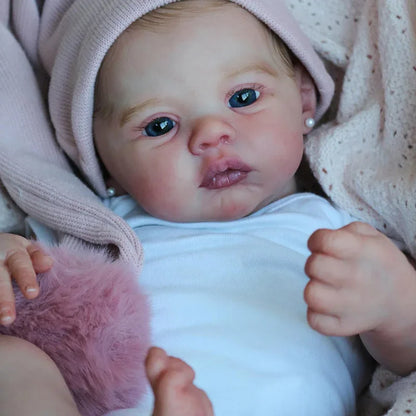 48cm Reborn Baby Doll Meadow Newborn Baby Size Hand Painted Hair 3D Skin Visible Veins Muñecas Reborn Bebe Reborn Doll