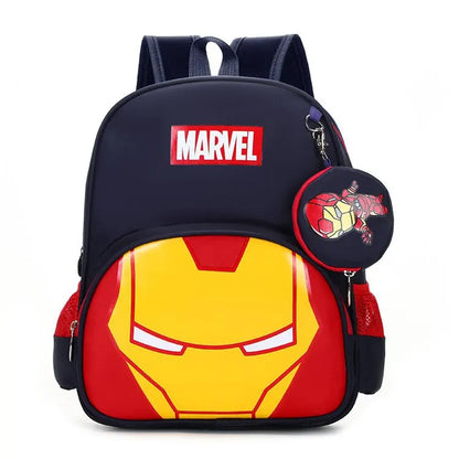 Anime Marvel Backpack Anime Figure Spider Man Iron Man Shoulder Bag Travel Schoolbag for Children Super Heroes Pupil School Bags