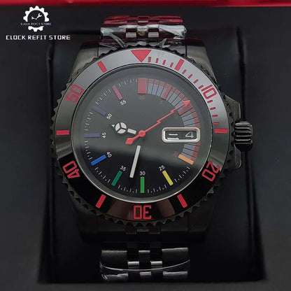 Men's New NH36 Automatic Mechanical Watch Rainbow Aseptic Dial Waterproof Case Casual Fashion Business Men's Watch