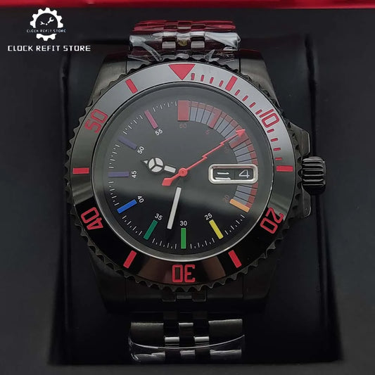 Men's New NH36 Automatic Mechanical Watch Rainbow Aseptic Dial Waterproof Case Casual Fashion Business Men's Watch