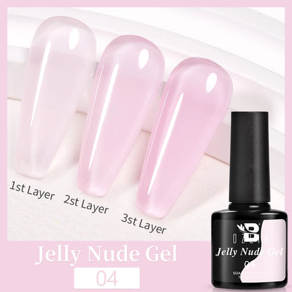 BOZLIN 5ML Color Solid Nail Gel Colorful Painting Nail Art Varnish Semi Permanent Solid Polish UV Nail Gel Top Coat Manicure