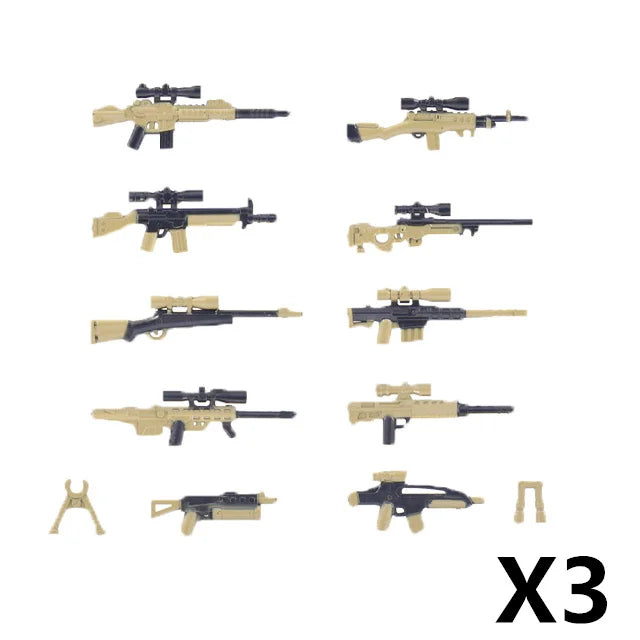 WW2 German Weapon Building Block 98K Two-color Gun US M1911 Soviet RPG Military Soldier Figure Accessories Rifle Pistol Toy C349