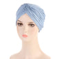 New Women Gold Silver Turban Hats Chemo Bandana Hijab Pleated Indian Cap Turbante Hat Ladies Hair Loss Headscarf Muslim Headwear