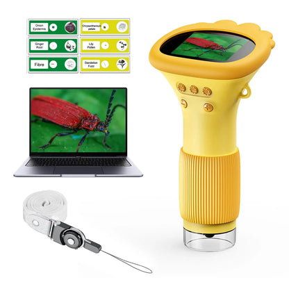 Daxiongmao Electron Microscope 1000X Handheld Digital Microscope 2'' HD IPS Screen Science Educational Toys Portable