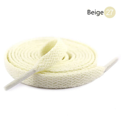 1Pair 8mm Flat Shoelaces Unisex Polyester Black White Shoe Laces Sneakers Canvas Laces Classic Soft Kids Shoestrings 80-120cm