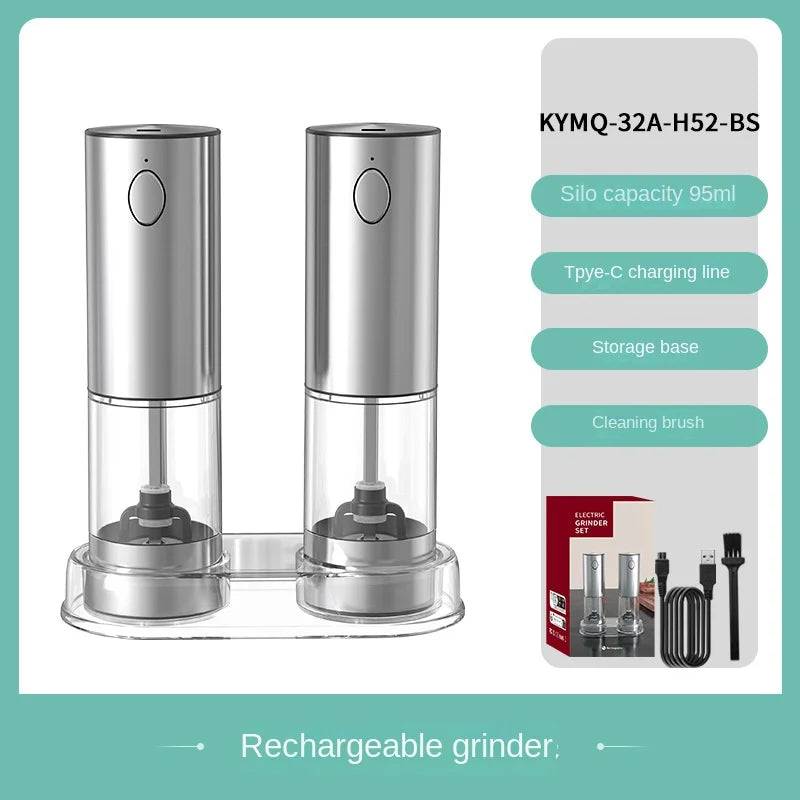 USB Rechargeable Salt Grinder Peppers   Spices Mill Adjustable Coarseness Mills Electric Automatic Salt and Pepper Grinder Set
