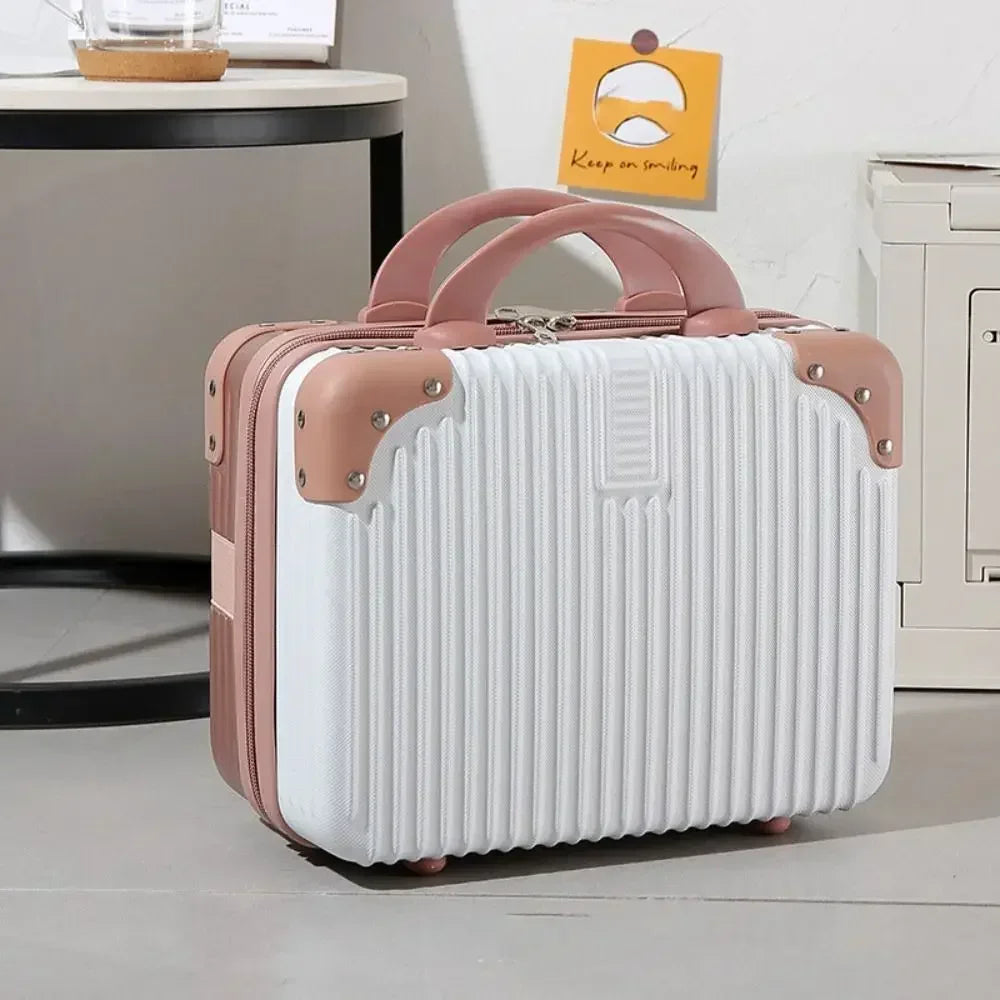 14 inch Mini Women Travel Suitcase Storage Bags Cosmetic Box Hand Luggage Organizer Makeup Case Small Password Box Boarding Case