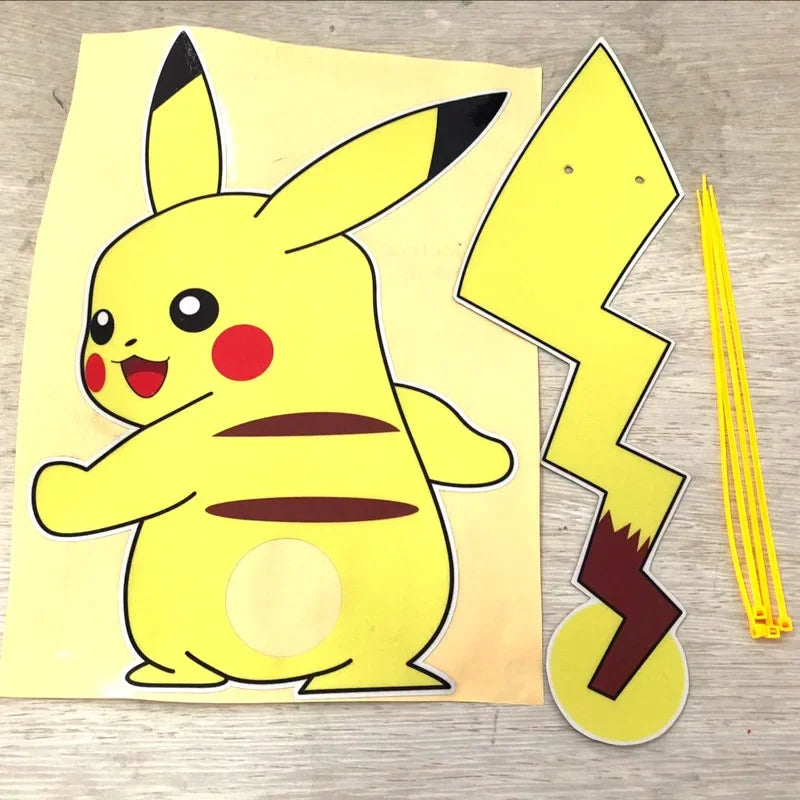 Pokemon Cute Pikachu Reflective Wiper Decorative Stickers Car Rear Window Wagging Tail Modification Decals Children's Toys