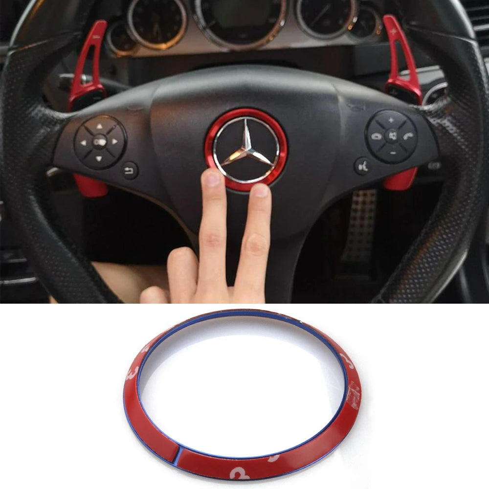 Car Steering Wheel Emblem Decoration Ring Stickers Cover For Mercedes Benz GLE CLA GLA W212 W246 W204 C117 W166 X204 Accessories
