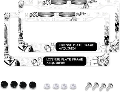 Anime License Plate Frame 2PCS Automotive Exterior Accessories Cover Car Decorative
