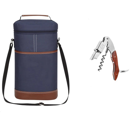 Soft Cooler Wine Bottle Insulated Bag for Wine Thermal 2 Drink Bottle 750ml Beer Outdoor Bag for Travel Carrier Tote Wine Glass