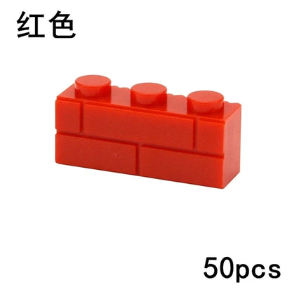DIY Wall Bricks 1x4 1x3 1x2 Dots Thick Building Block Educational Creative House Contruction Toys Compatible With 15533 For Kids